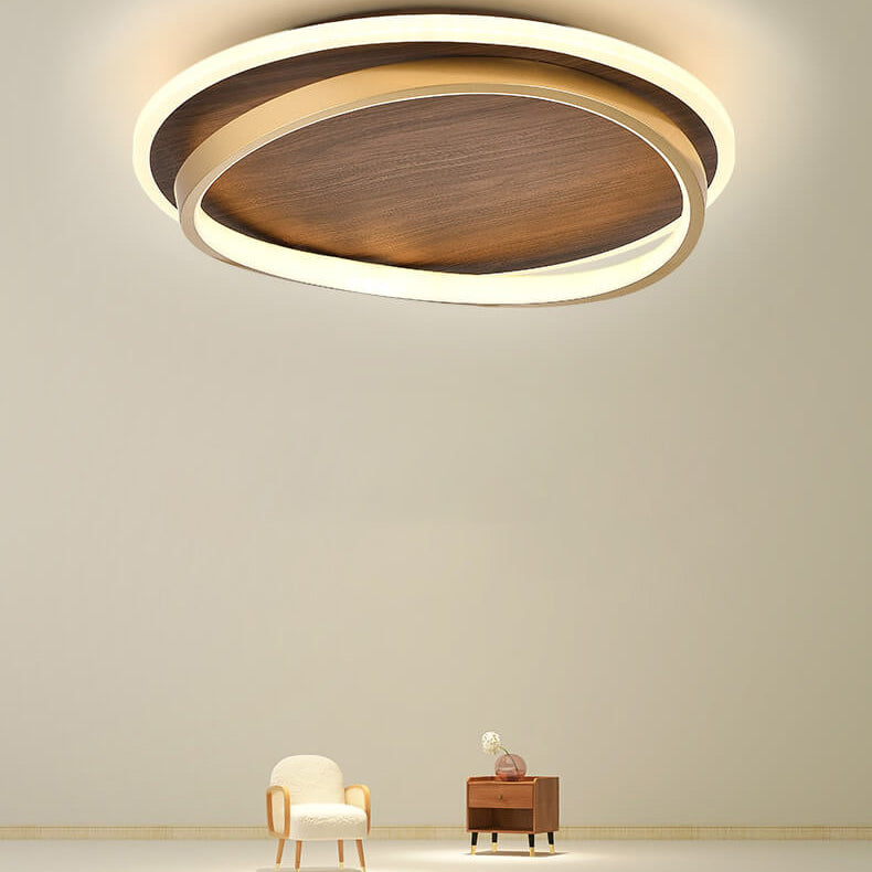 AuraCircle | Modern Wood LED Ceiling Lamp