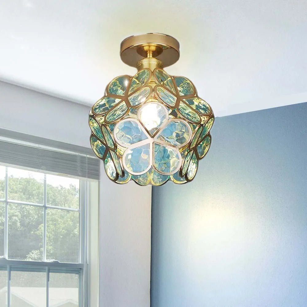 FleurLuxe | Floral Design Glass Ceiling Light for Hallway
