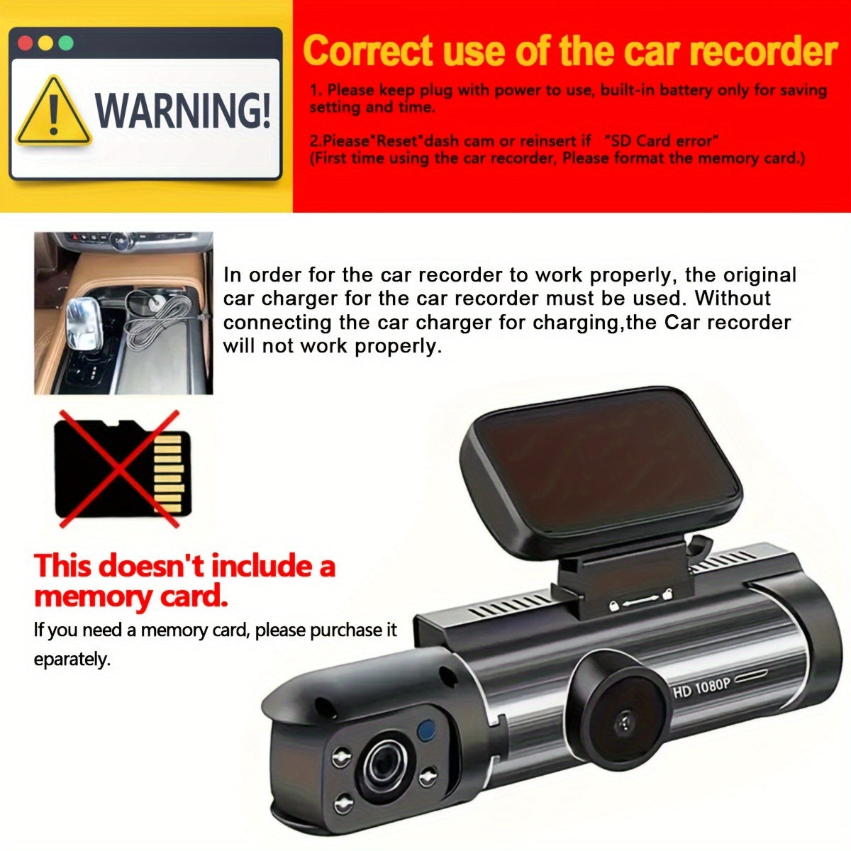 RoadSecure | 1080P Car Dash Cam – Dual Lens Protection