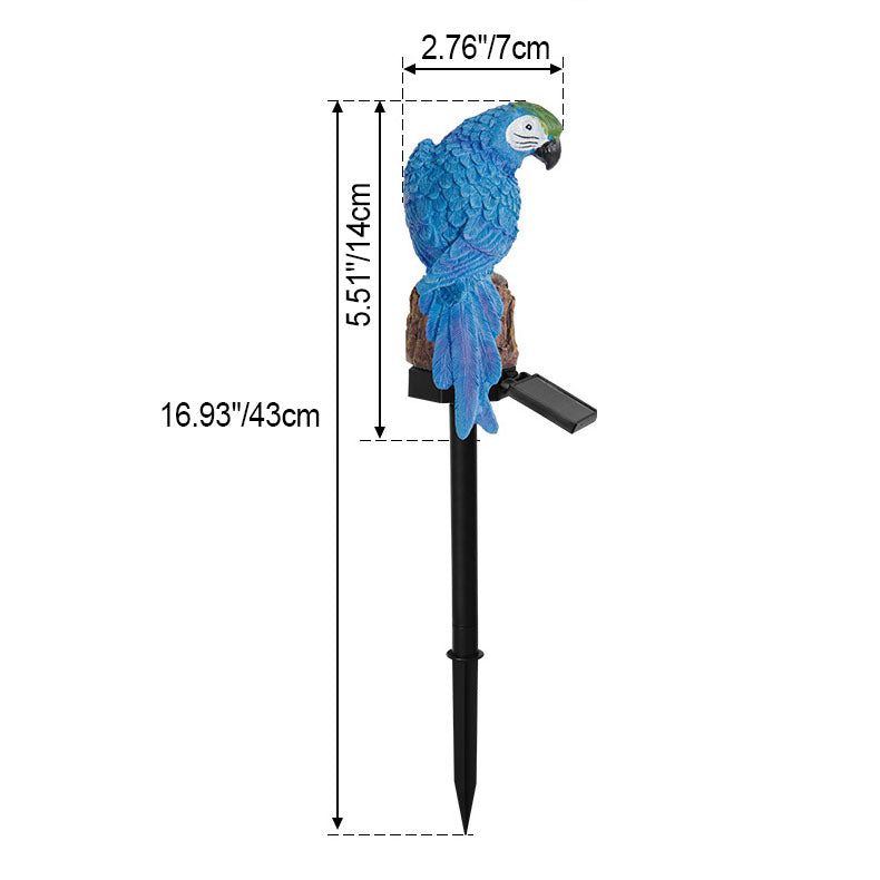 SolarParrot | Colourful LED Resin Garden Light in Parrot Design