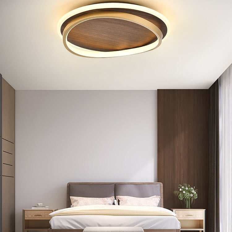 AuraCircle | Modern Wood LED Ceiling Lamp