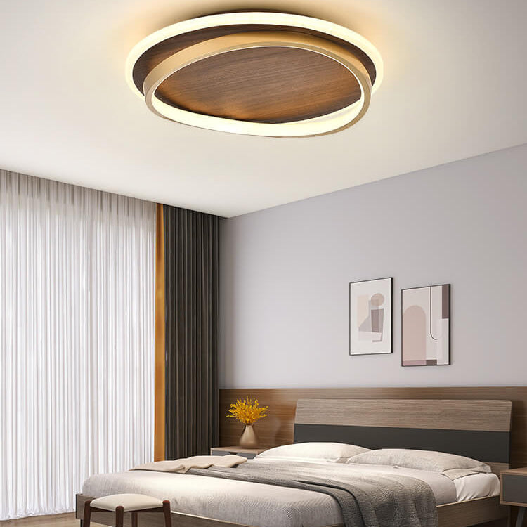 AuraCircle | Modern Wood LED Ceiling Lamp
