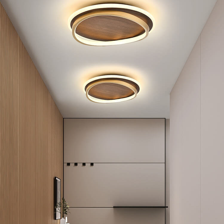 AuraCircle | Modern Wood LED Ceiling Lamp