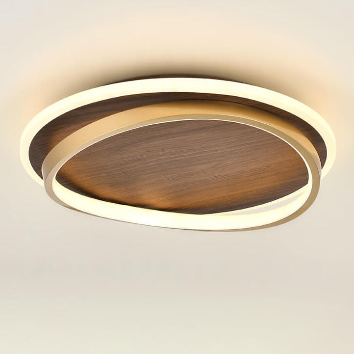 AuraCircle | Modern Wood LED Ceiling Lamp