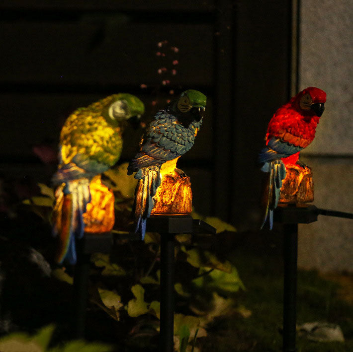SolarParrot | Colourful LED Resin Garden Light in Parrot Design
