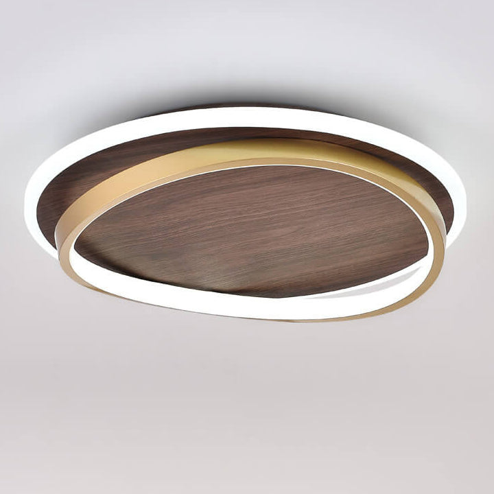 AuraCircle | Modern Wood LED Ceiling Lamp