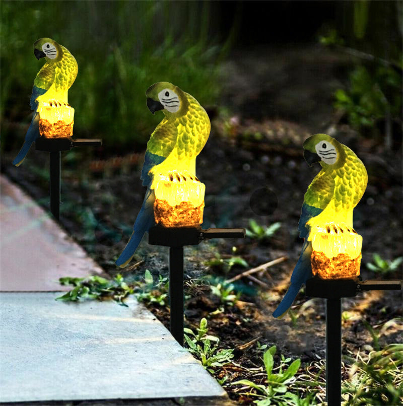 SolarParrot | Colourful LED Resin Garden Light in Parrot Design