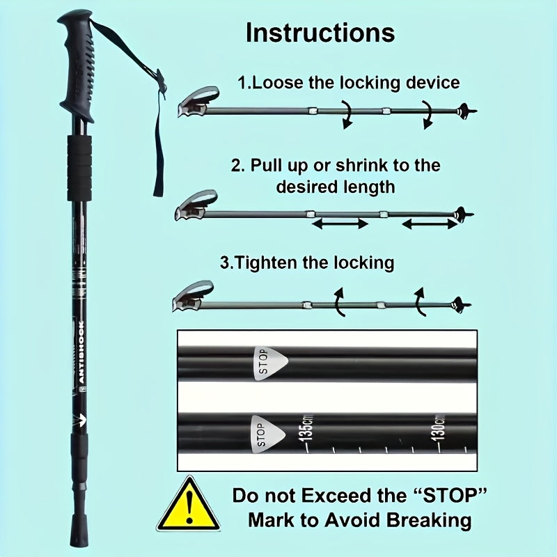 PeakStride | Ergonomic Telescopic Hiking Poles – 2 Pieces in Various Colours