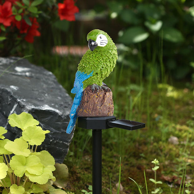 SolarParrot | Colourful LED Resin Garden Light in Parrot Design