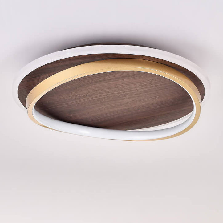 AuraCircle | Modern Wood LED Ceiling Lamp