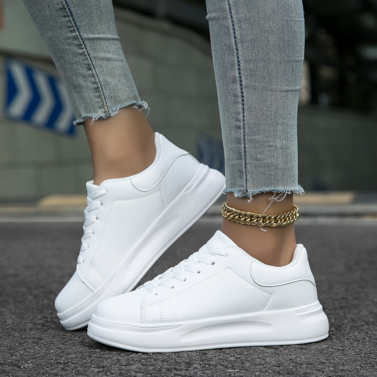 Noelle | Minimalist Everyday White Trainers | Women