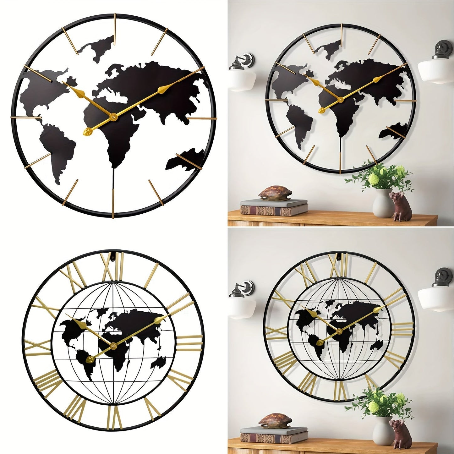 GlobeTime | Minimalist World Map Wall Clock