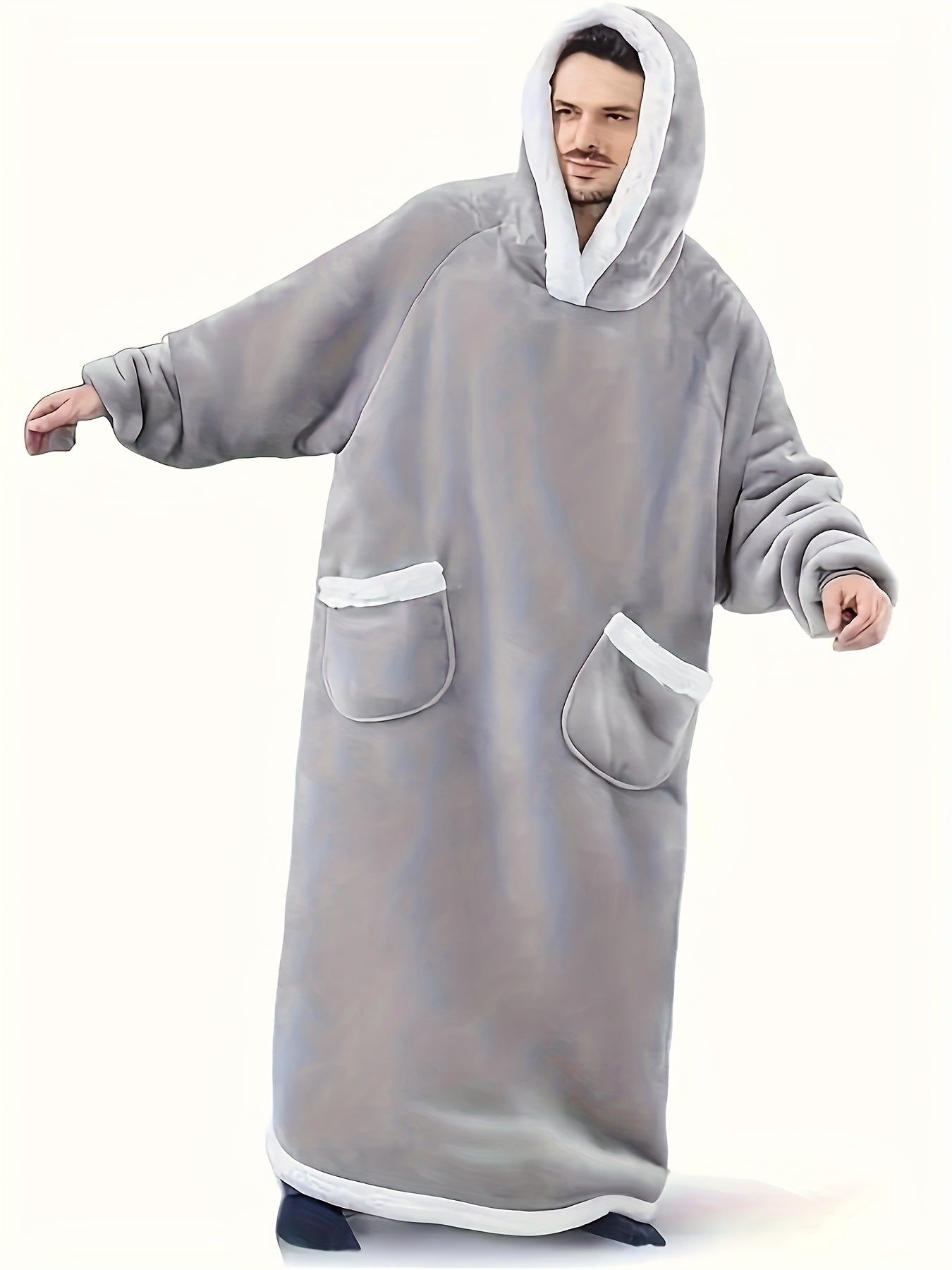 LoungeMate | Men’s Hooded Robe – Warm Flannel & Cosy Plaid