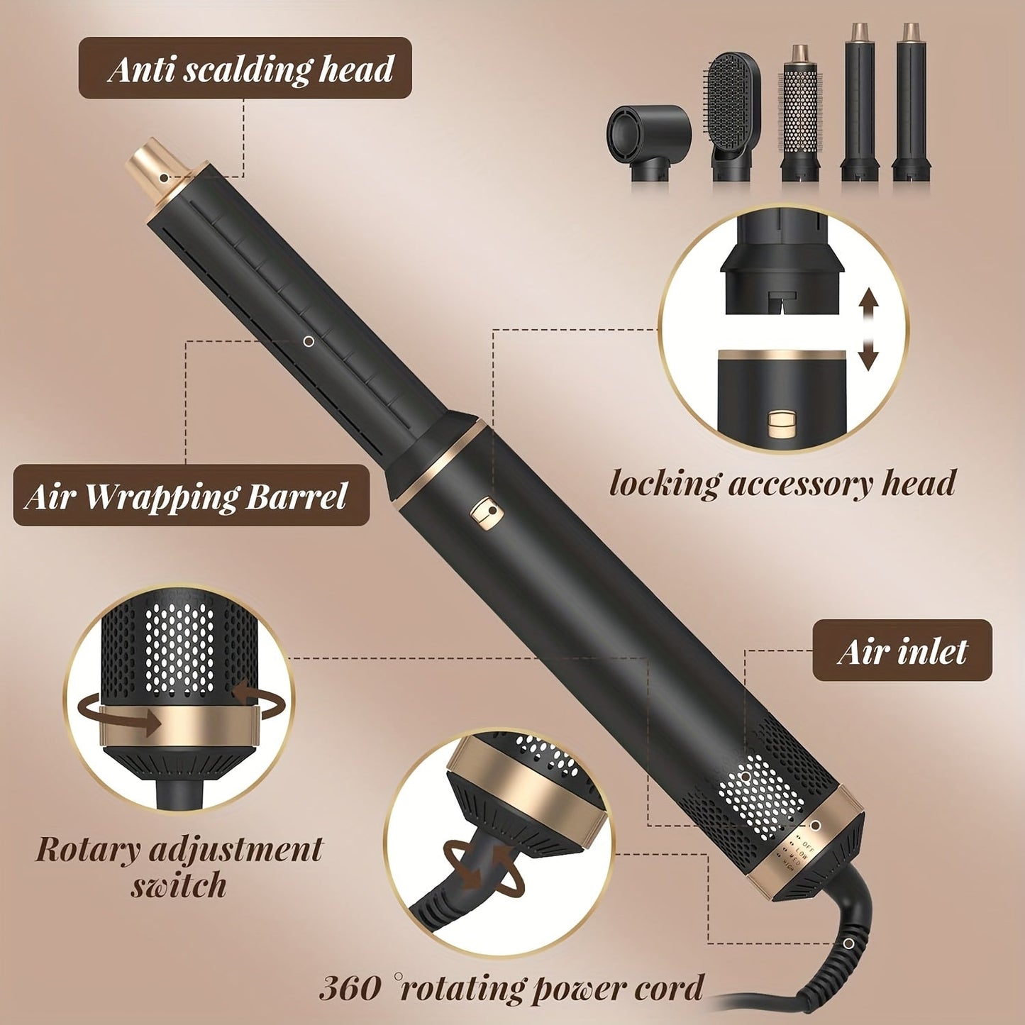 SilkForm | Women’s 5-in-1 Hair Tool – Quick Drying, Curling & Volume