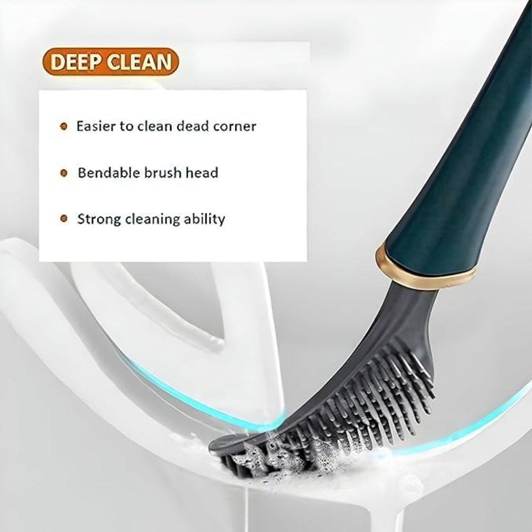PureBrush | Elegant Toilet Brush with Antibacterial Silicone Head