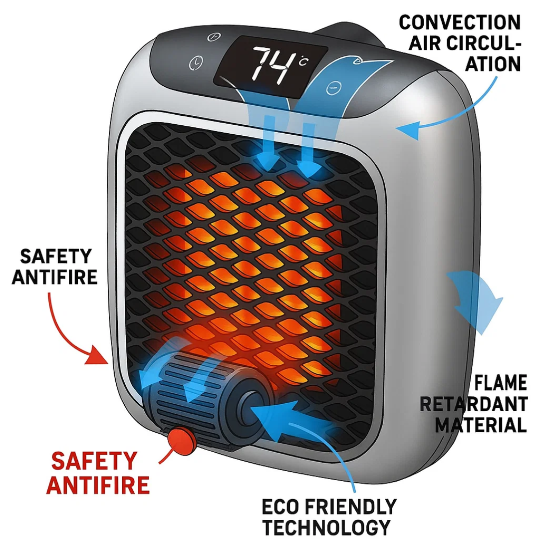 EcoHeat | Energy-saving fan heater with a modern design