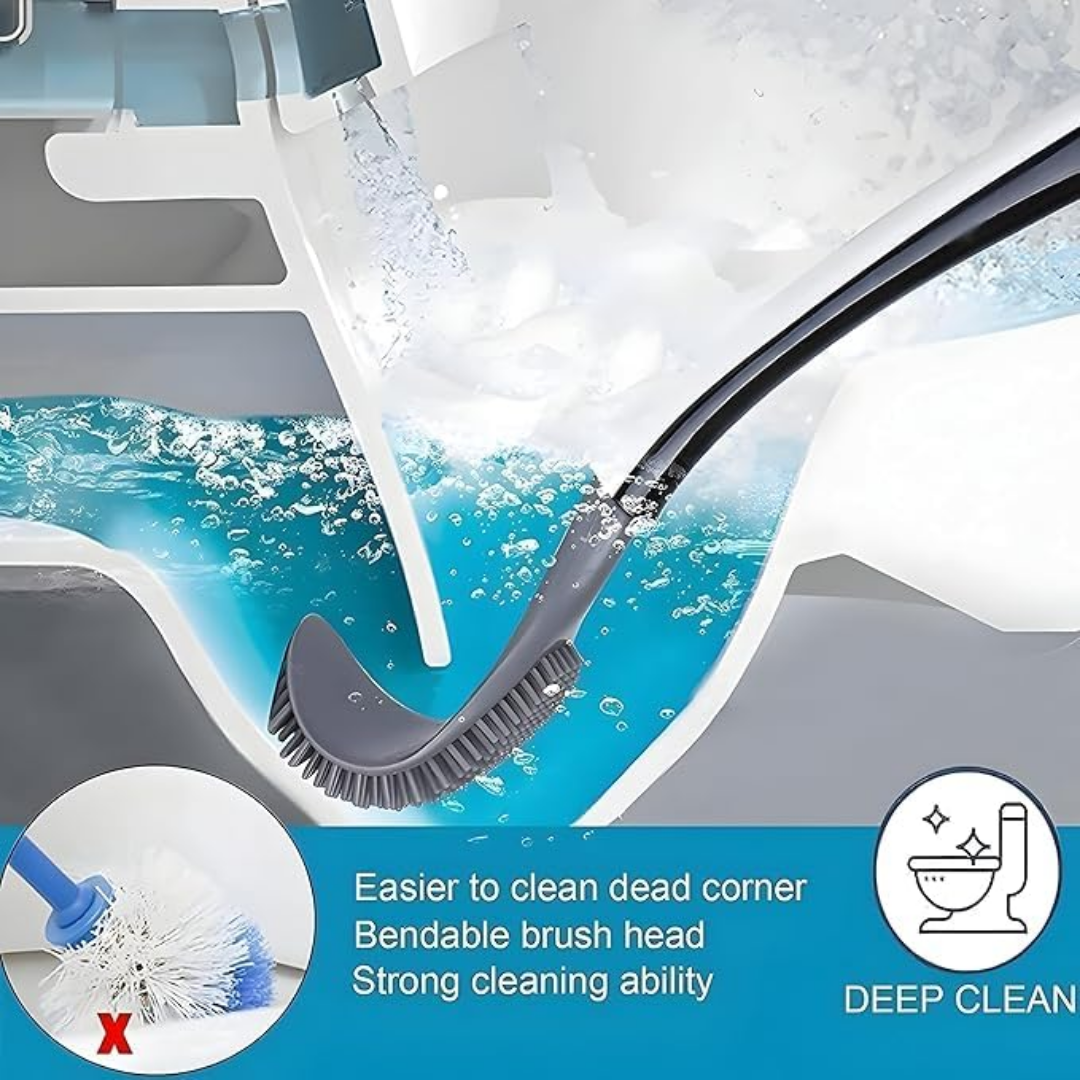 PureBrush | Elegant Toilet Brush with Antibacterial Silicone Head