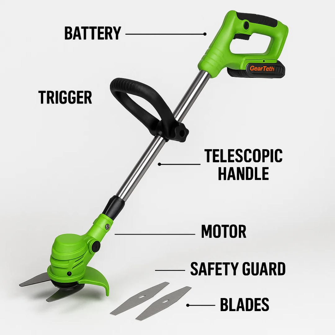 GeartTech | Powerful Electric Battery Operated Cordless Weed Eater