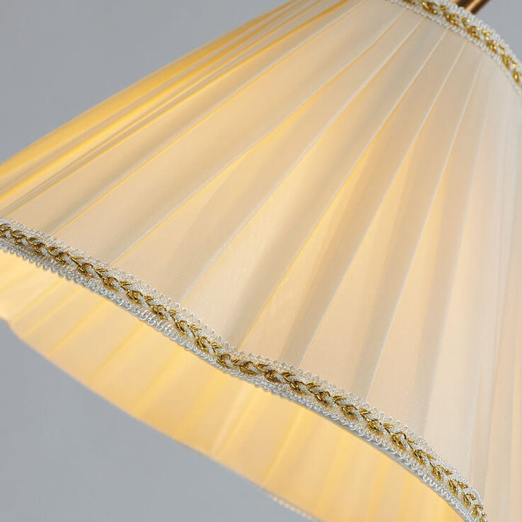 GlowLodge | Japanese Vintage Flower Solid Wood Iron Fabric 1-Light Floor Lamp
