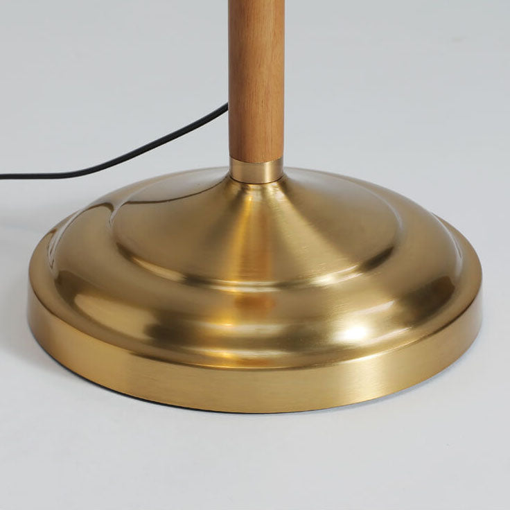 GlowLodge | Japanese Vintage Flower Solid Wood Iron Fabric 1-Light Floor Lamp