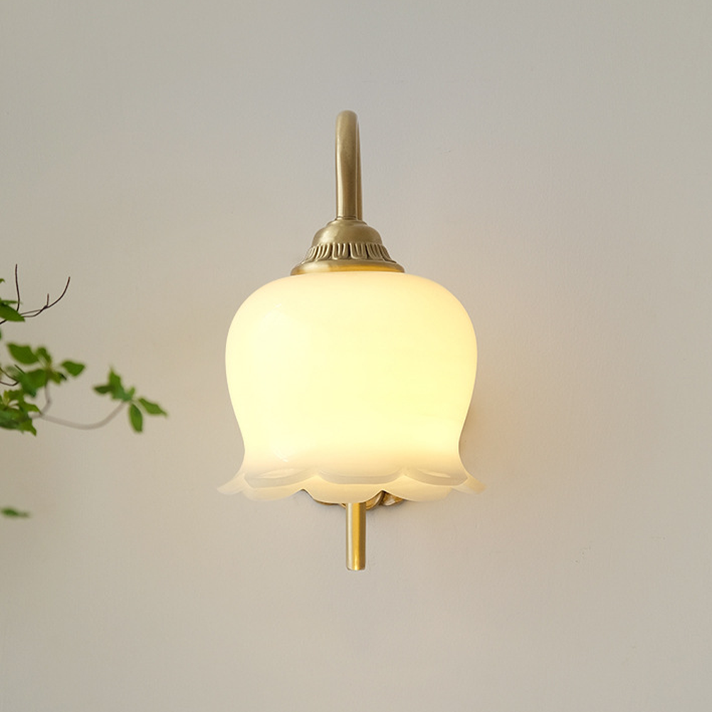 BlossomGlow | Elegant Copper Wall Light