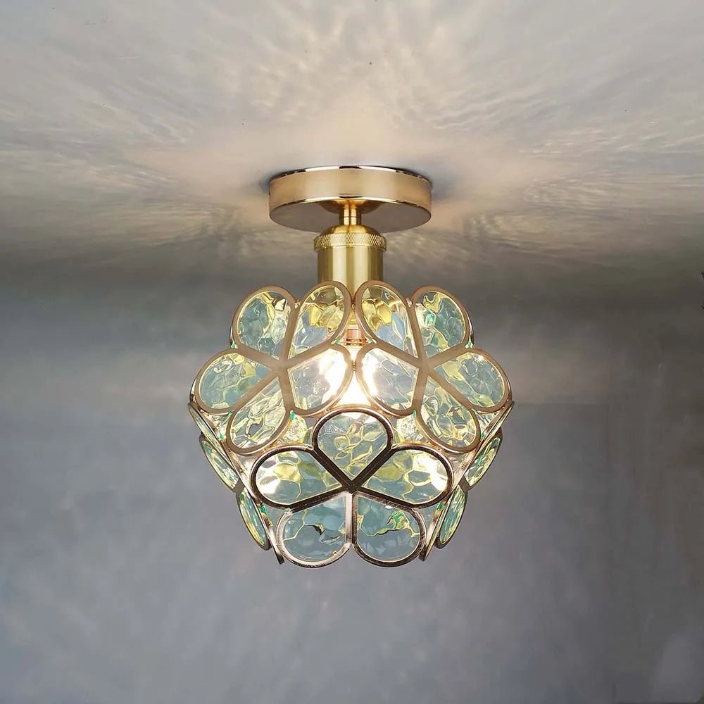 FleurLuxe | Floral Design Glass Ceiling Light for Hallway