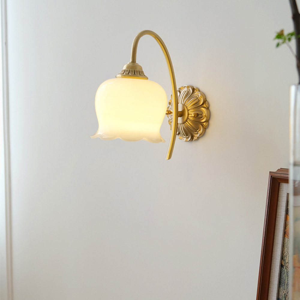BlossomGlow | Elegant Copper Wall Light