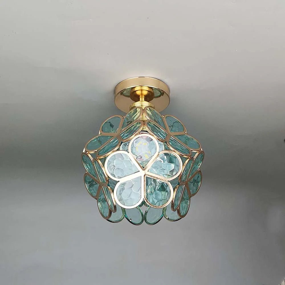 FleurLuxe | Floral Design Glass Ceiling Light for Hallway
