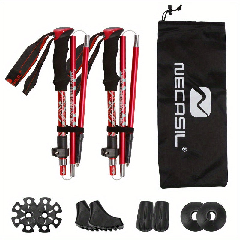 TrekFlex | Telescopic Hiking Poles 2-Piece Set – Foldable & Stable