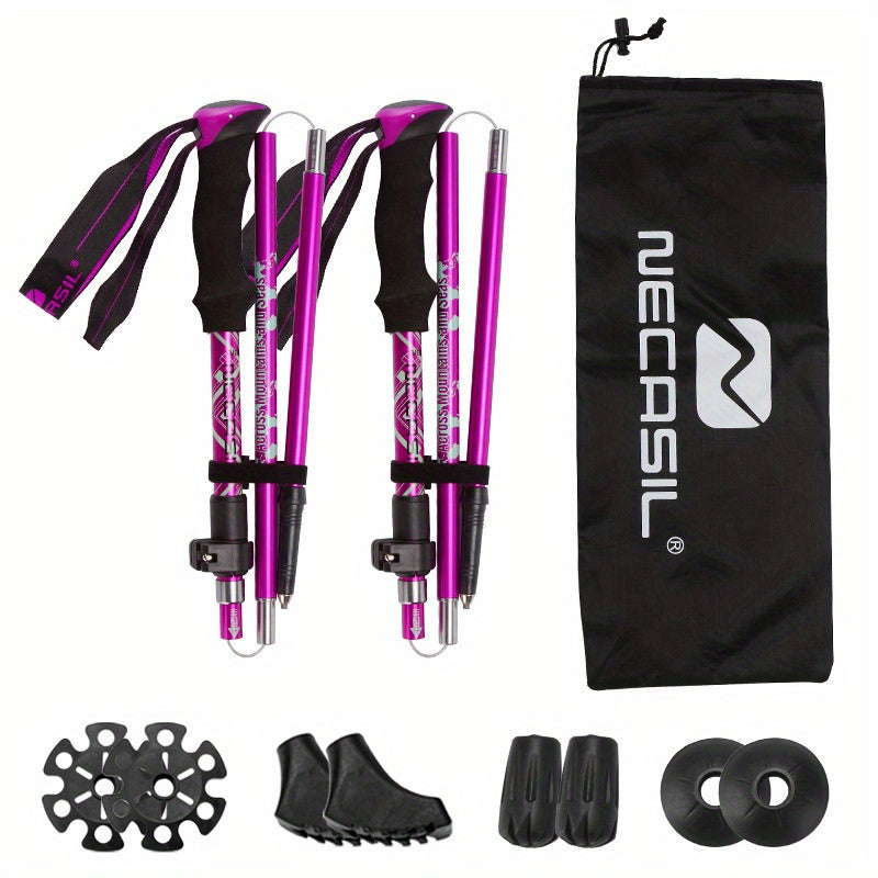 TrekFlex | Telescopic Hiking Poles 2-Piece Set – Foldable & Stable