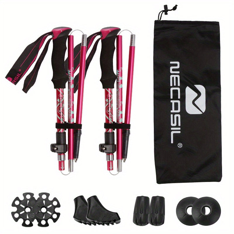 TrekFlex | Telescopic Hiking Poles 2-Piece Set – Foldable & Stable