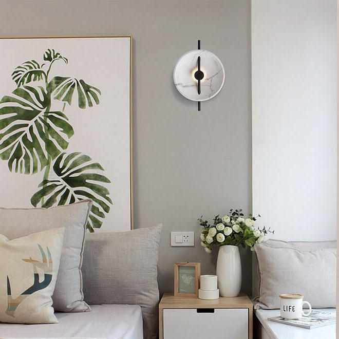 MarbleGlow | Elegant Round Wall Light