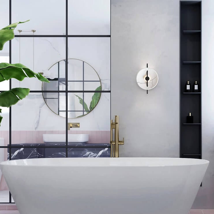 MarbleGlow | Elegant Round Wall Light