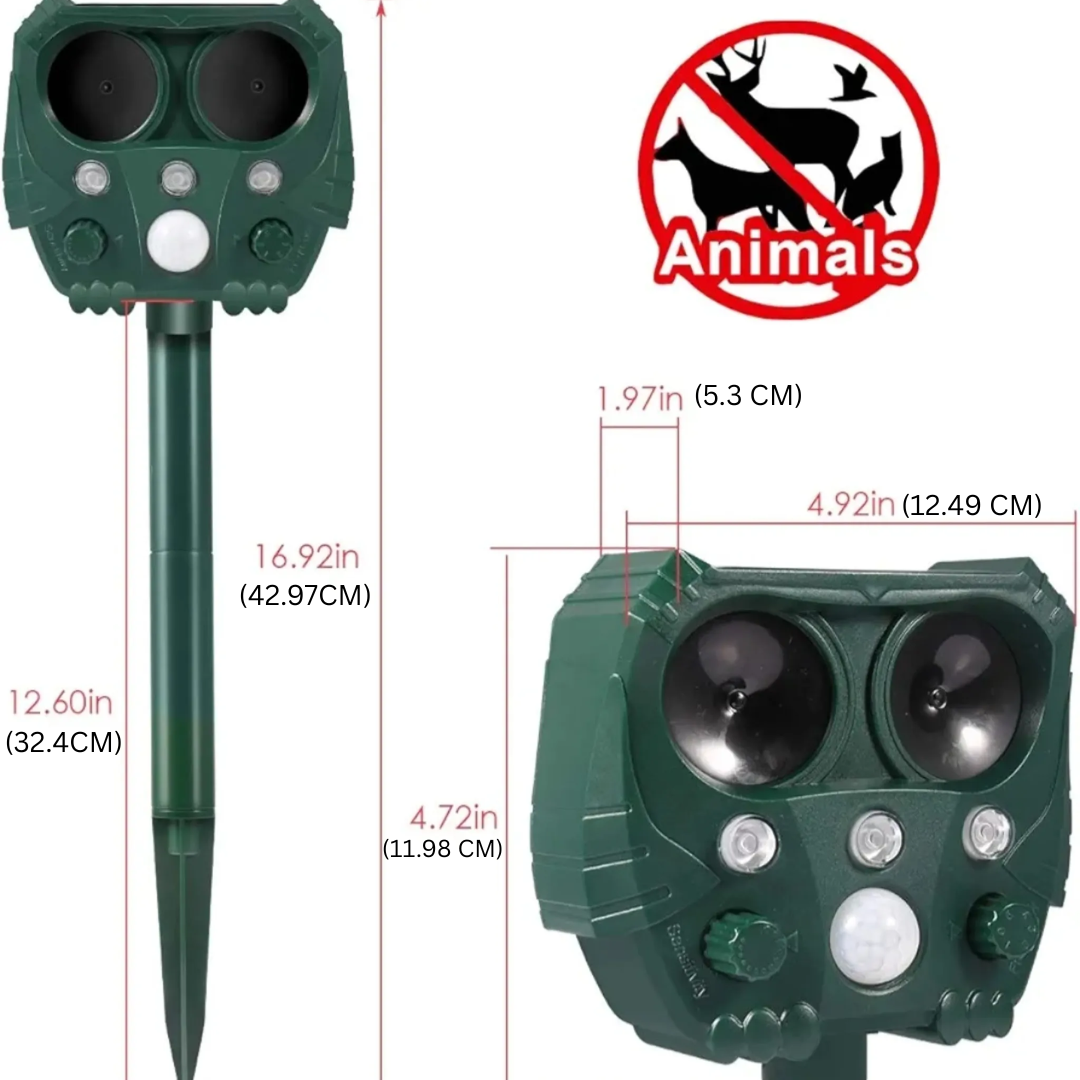 UltraSonic | Repellent Ultrasonic and Noise Sonar Deterrent for Cat, Fox, Rat, Squirrel and Dog