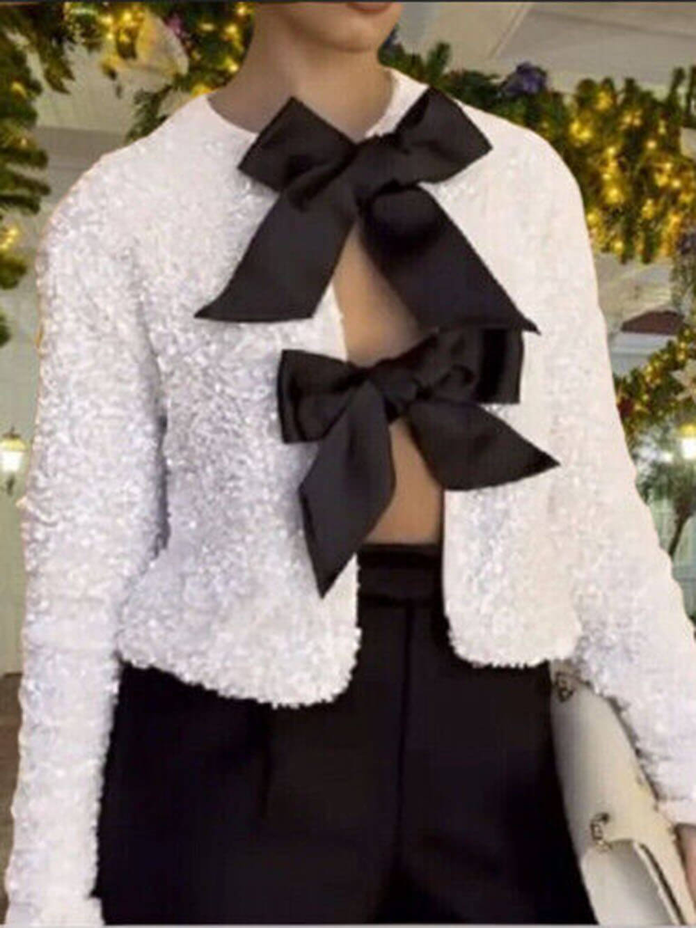 Ariana | Sparkling Tie-Front Party Jacket | Women Fashion
