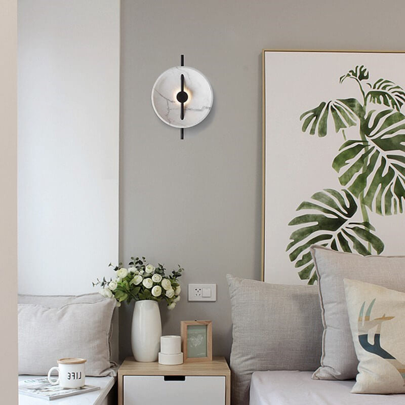 MarbleGlow | Elegant Round Wall Light