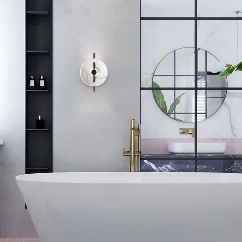 MarbleGlow | Elegant Round Wall Light