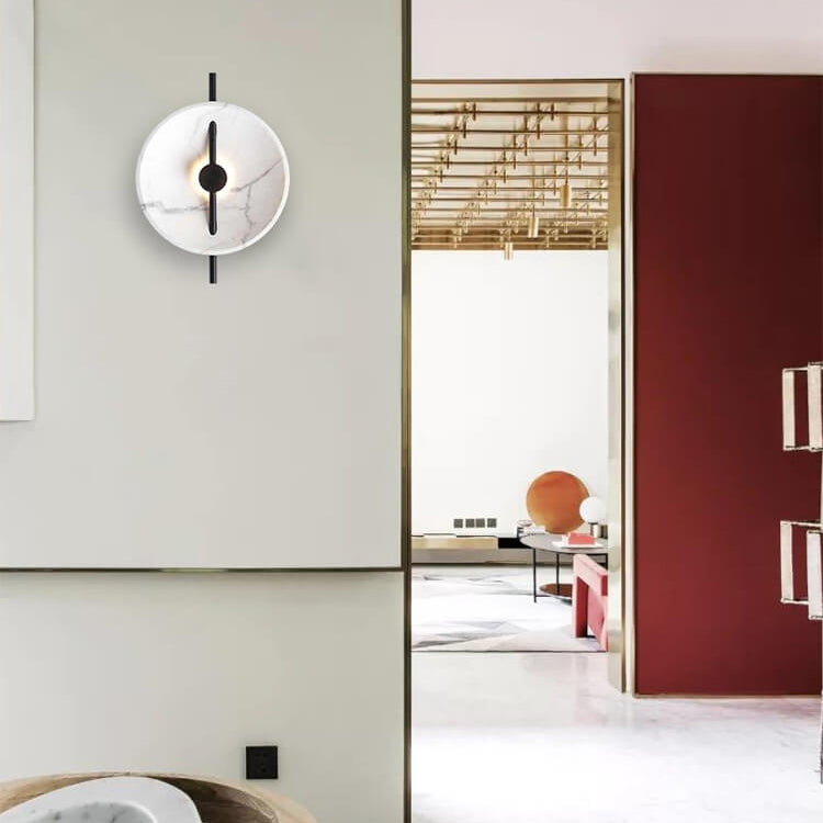 MarbleGlow | Elegant Round Wall Light