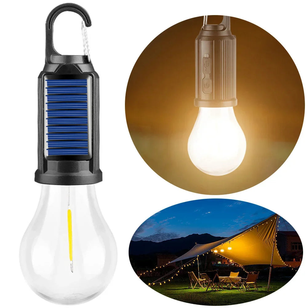 CampGlow | Solar-Powered Rechargeable Camping Lantern with Hook