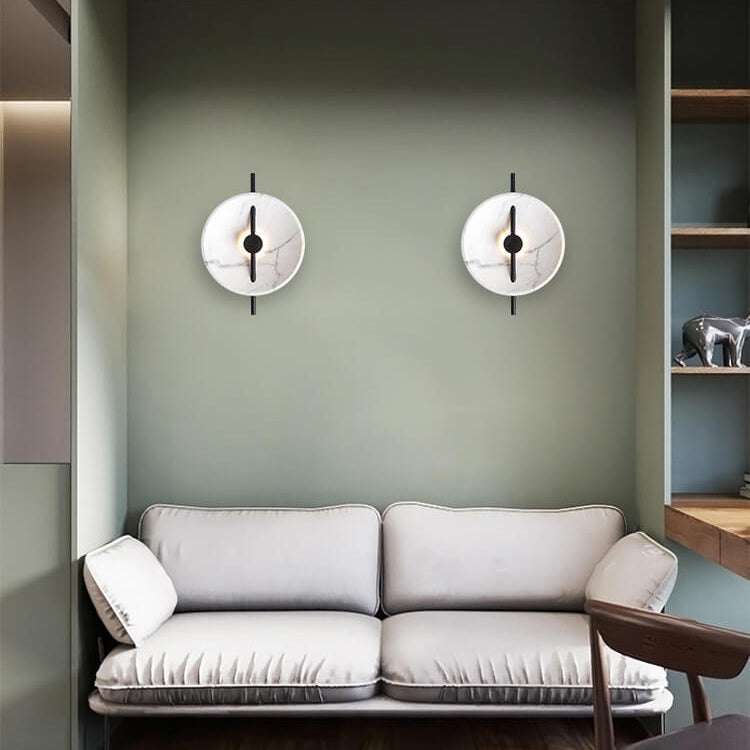 MarbleGlow | Elegant Round Wall Light