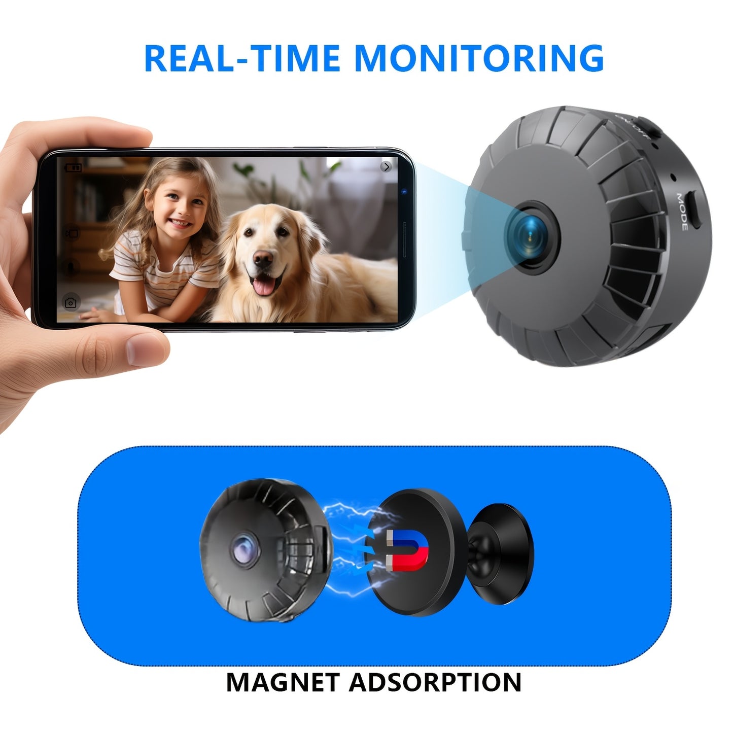CamTrack | Mini Wi-Fi Camera – Portable & Rechargeable