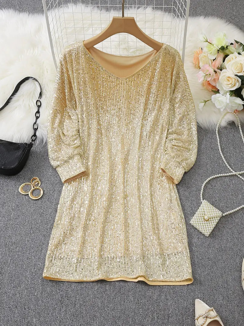 Vivienne | Elegant Contrast Sequin Sparkle | Women’s Fashion