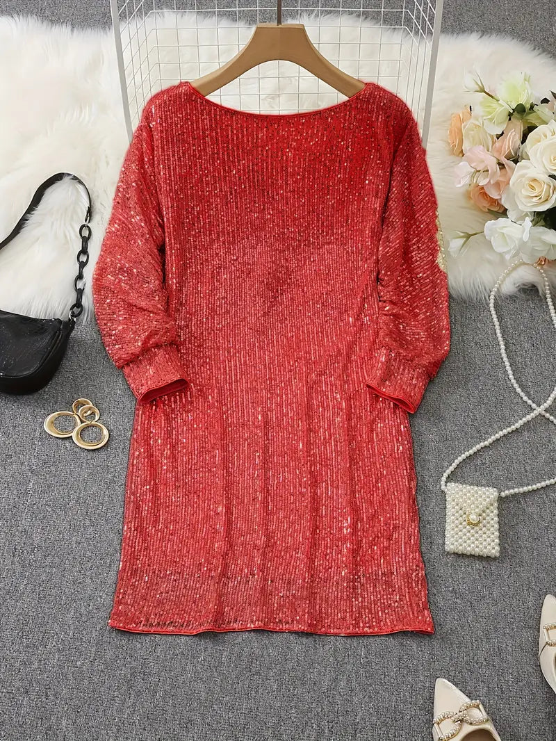 Vivienne | Elegant Contrast Sequin Sparkle | Women’s Fashion