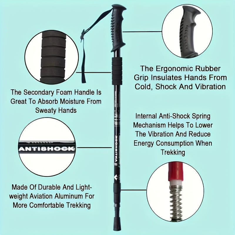 PeakStride | Ergonomic Telescopic Hiking Poles – 2 Pieces in Various Colours