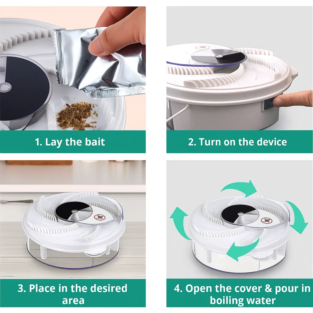 BuzzOff | Silent Fly Trap – Eco‑Friendly, Non‑Toxic Insect Catcher