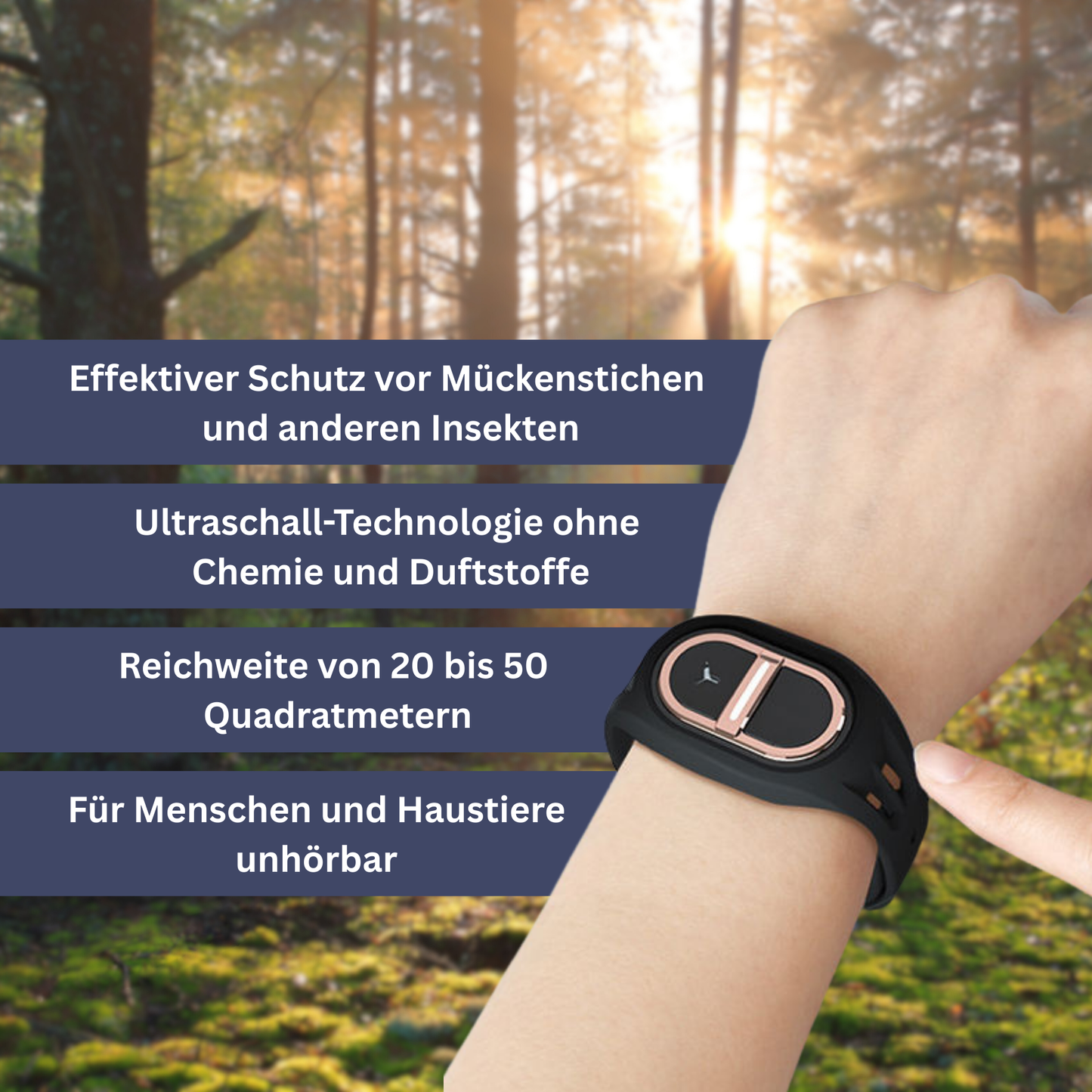 BugMute | Rechargeable wristband for mosquito-free evenings