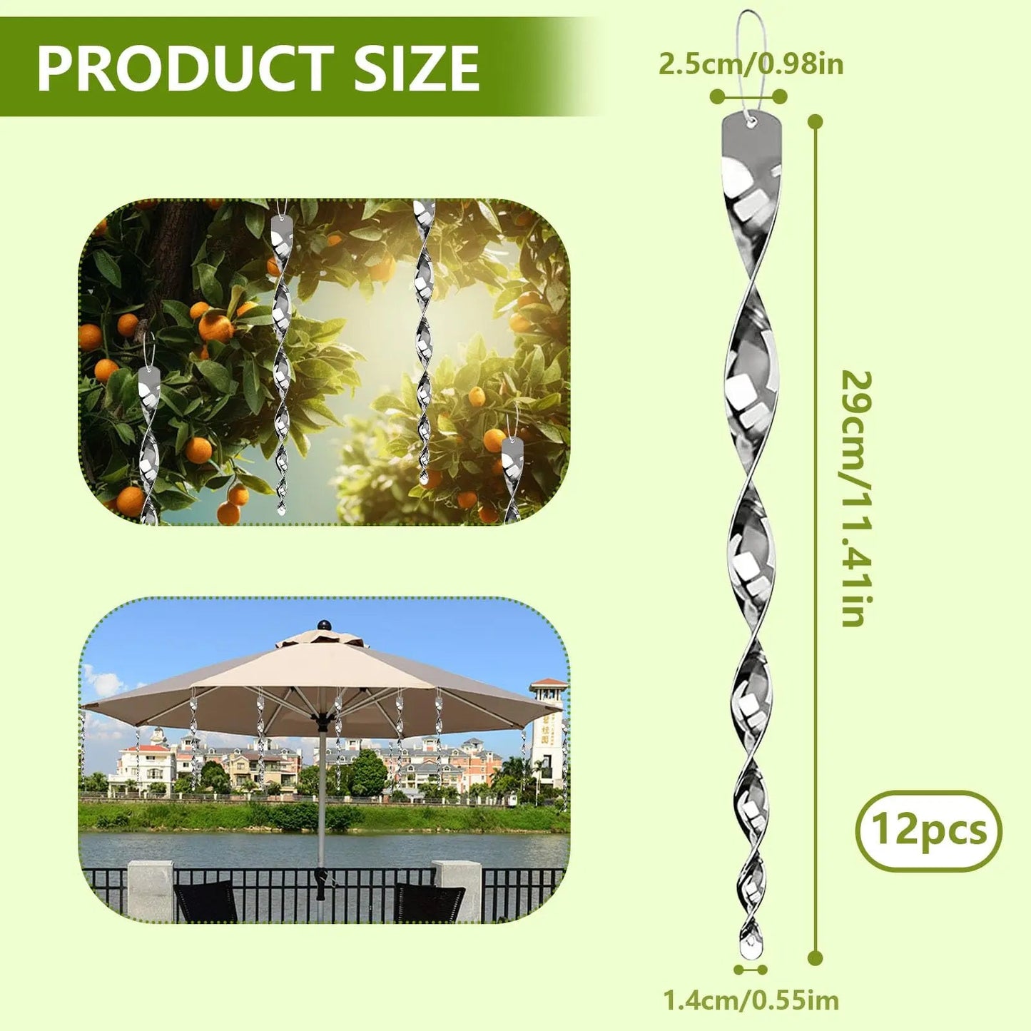BirdTwist | Reflective Bird Deterrent Spiral Pole