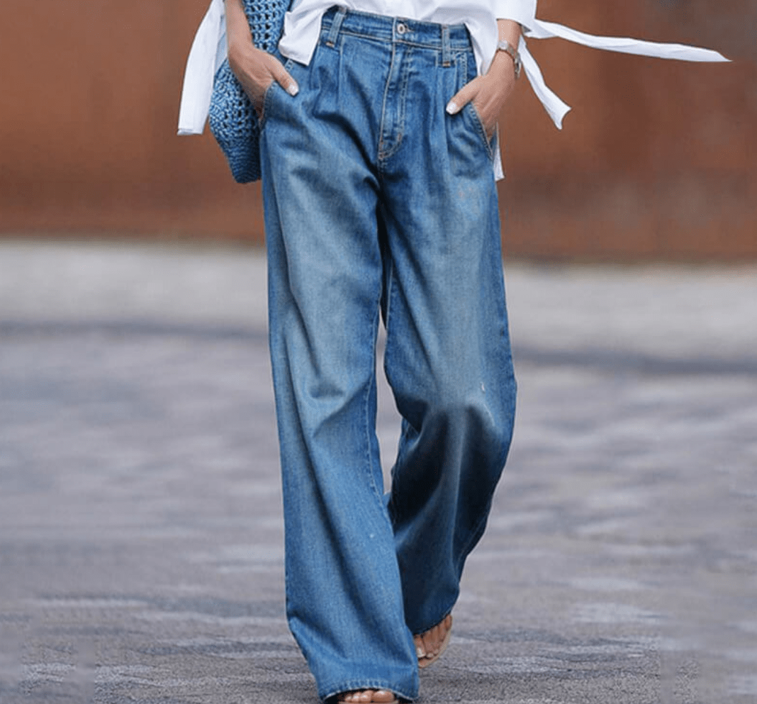 Lila Vintage Women's Wide Leg Baggy Jeans - Comfortable Relaxed Fit Denim-1