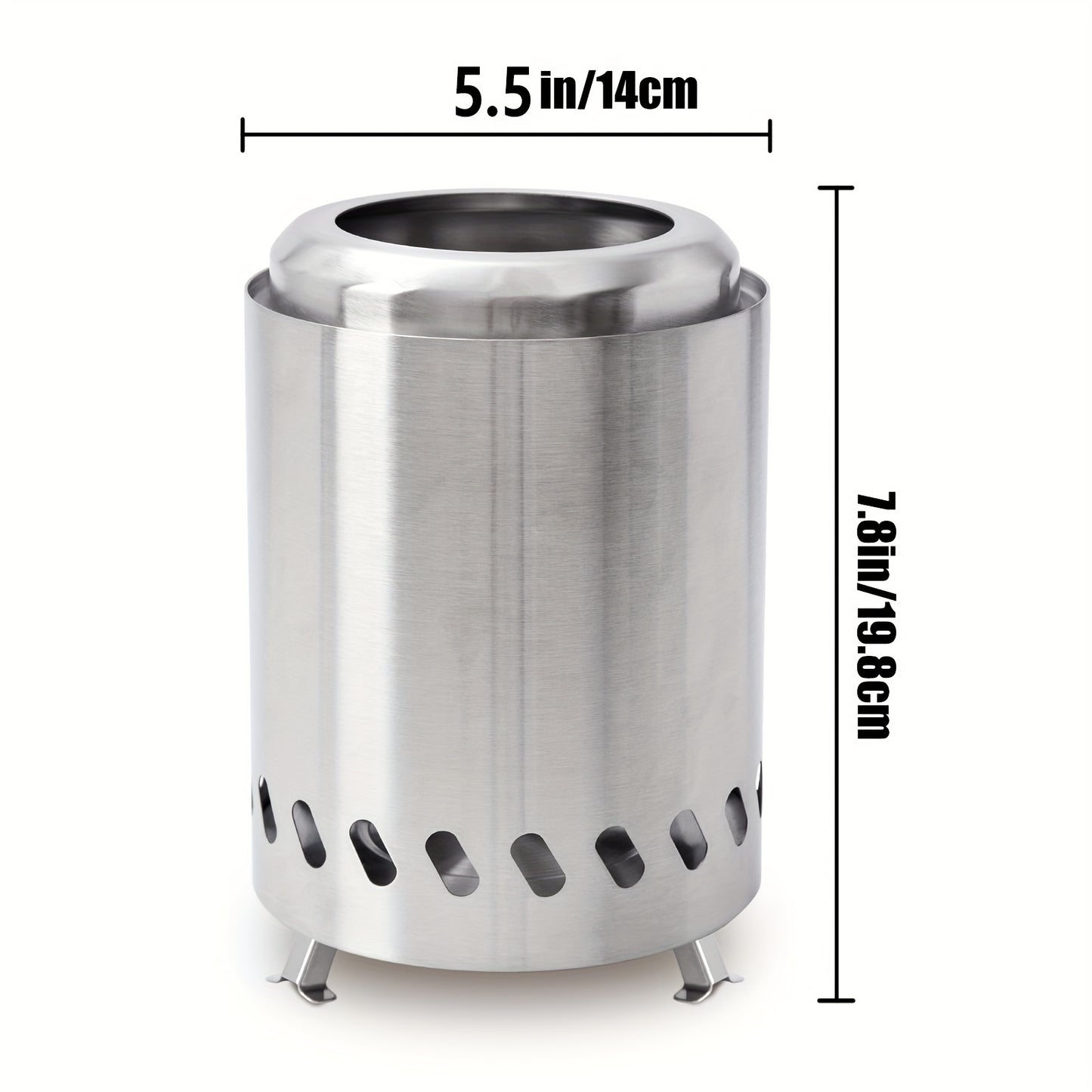 SteelGlow | Mini Fire Pit – Polished Stainless Steel Round Design