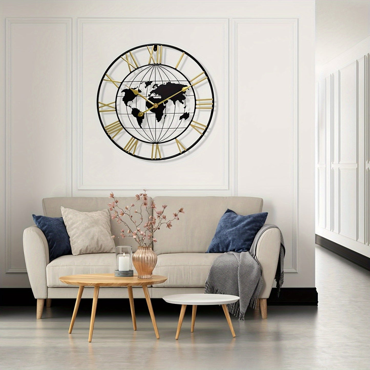 GlobeTime | Minimalist World Map Wall Clock